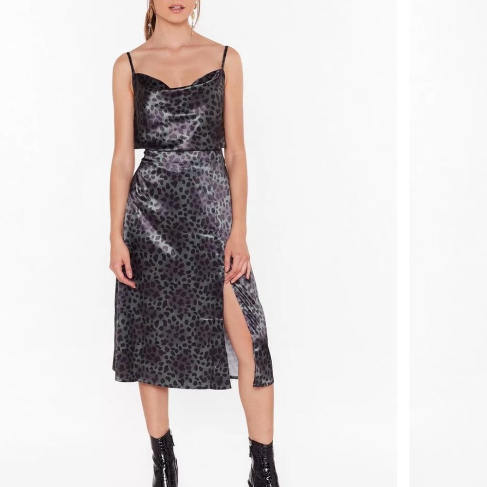 One Wild Night Leopard Midi Skirt